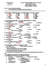 Đề thi chọn học sinh giỏi cấp huyện môn Tiếng Anh Lớp 7 - Năm học 2011-2012 (Có đáp án)